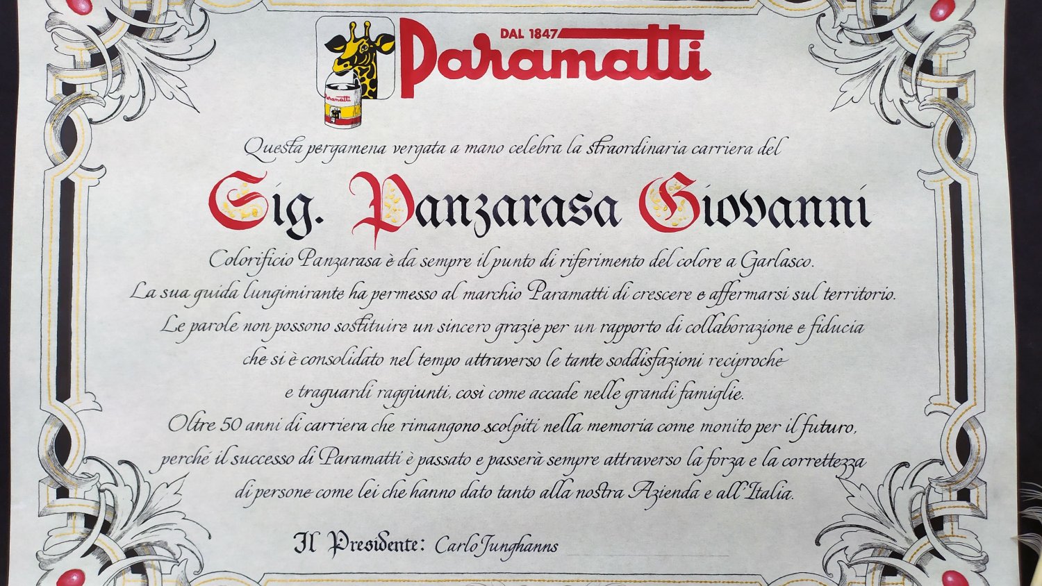 diploma pensionamento paramatti